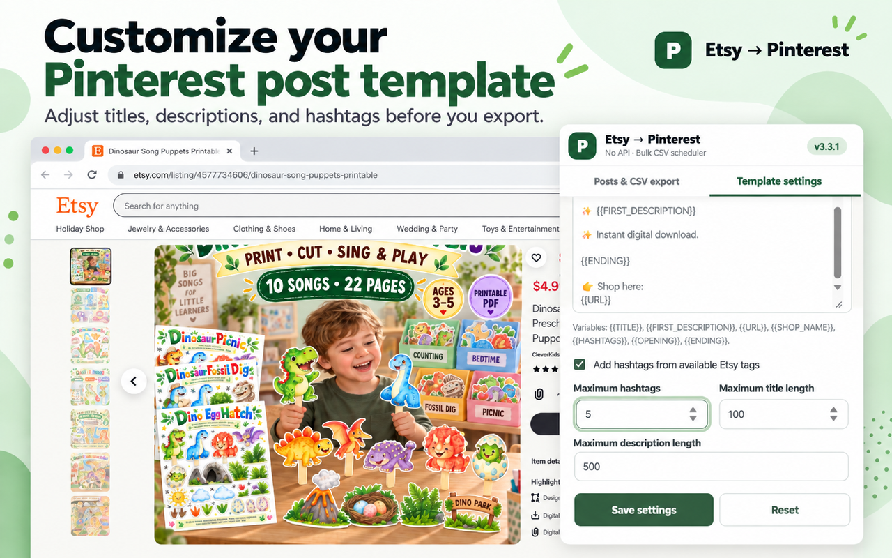Customize your template