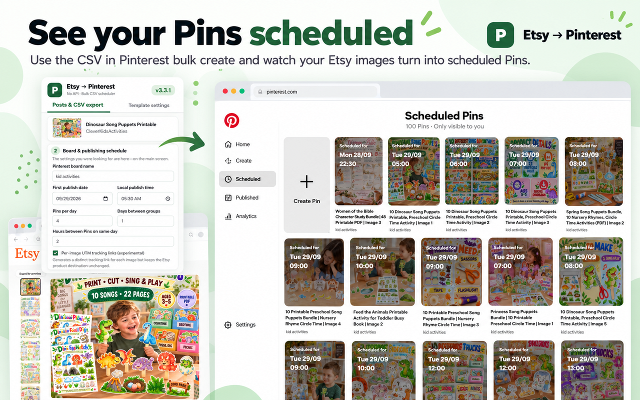 See your Pins scheduled
